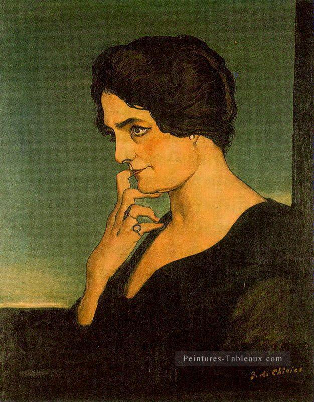 Portrait de Senora gartzen 1913 Giorgio de Chirico surréalisme métaphysique Peintures à l'huile